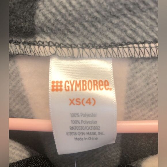 Gymboree half-zip pale pink/black buffalo plaid pullover polar fleece, XS (4) - Picture 3 of 4